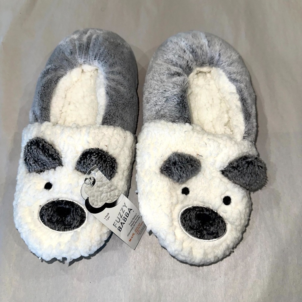 Fuzzy Babba Women's Slipper House Shoes M/L 8‑10 Plush Cozy Polar Bear NWT‎